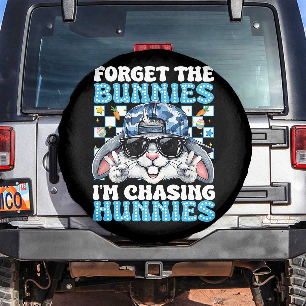 Funny Easter Bunny Forget the Bunnies I’m Chasing Hunnies Spare Tire Cover Cool Rabbit with Sunglasses & Hat Humor