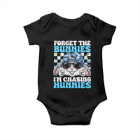 Funny Easter Bunny Forget the Bunnies I’m Chasing Hunnies Baby Onesie Cool Rabbit with Sunglasses & Hat Humor