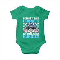 Funny Easter Bunny Forget the Bunnies I’m Chasing Hunnies Baby Onesie Cool Rabbit with Sunglasses & Hat Humor