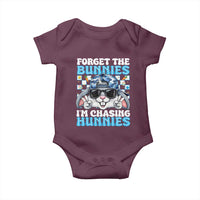 Funny Easter Bunny Forget the Bunnies I’m Chasing Hunnies Baby Onesie Cool Rabbit with Sunglasses & Hat Humor