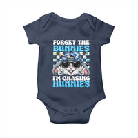 Funny Easter Bunny Forget the Bunnies I’m Chasing Hunnies Baby Onesie Cool Rabbit with Sunglasses & Hat Humor
