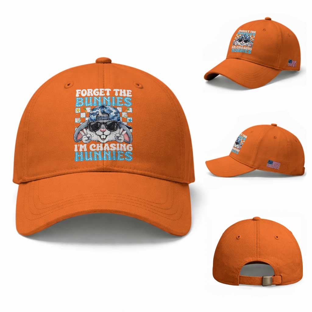 Funny Easter Bunny Forget the Bunnies I’m Chasing Hunnies Baseball Cap Cool Rabbit with Sunglasses & Hat Humor