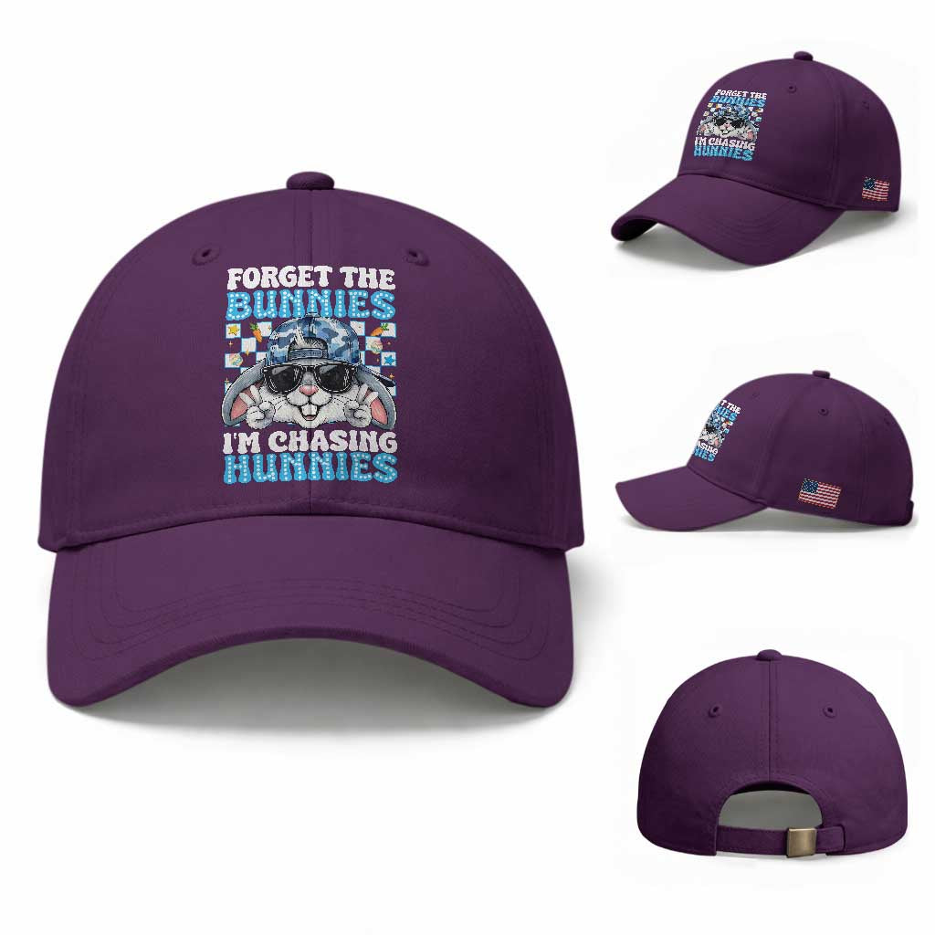Funny Easter Bunny Forget the Bunnies I’m Chasing Hunnies Baseball Cap Cool Rabbit with Sunglasses & Hat Humor