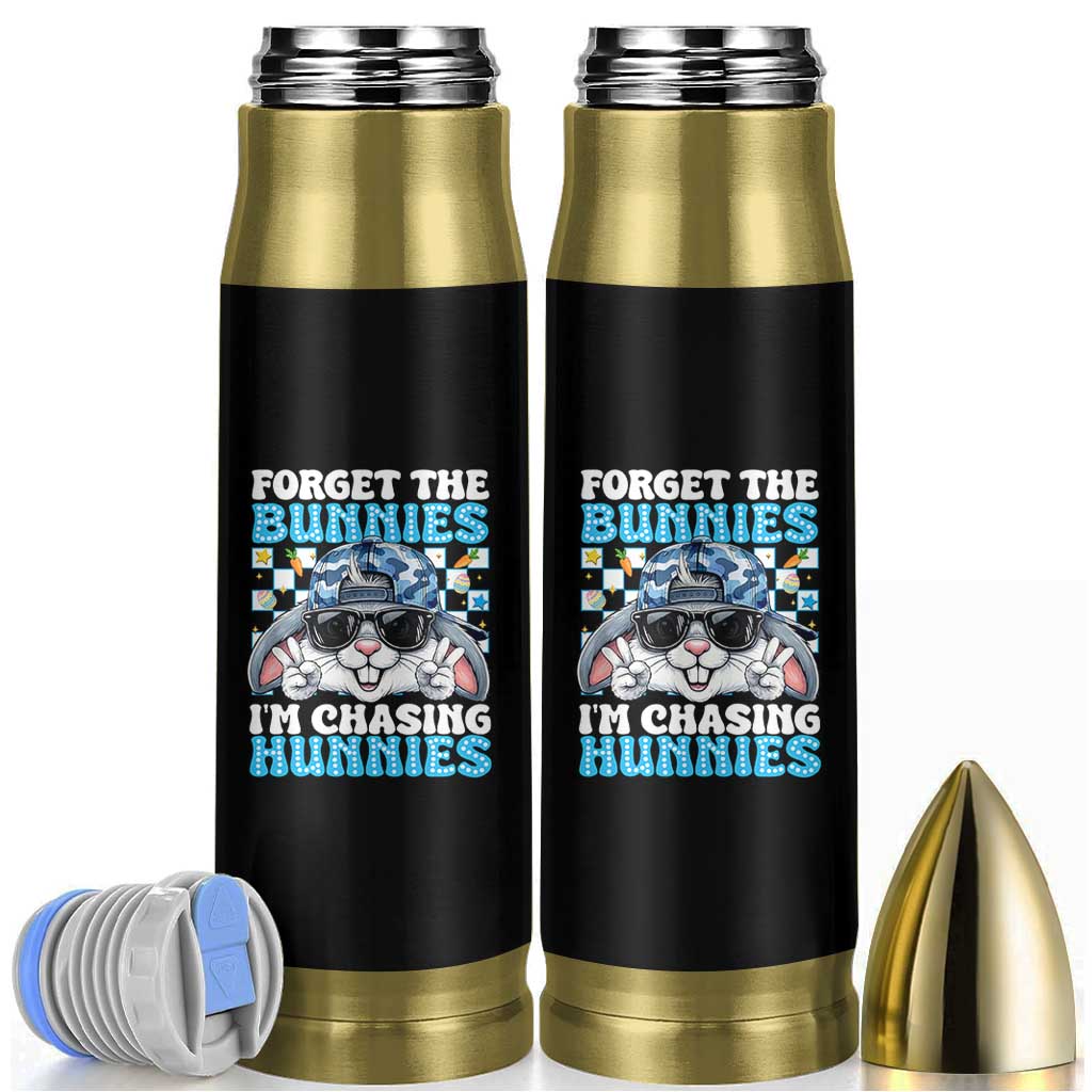 Funny Easter Bunny Forget the Bunnies I’m Chasing Hunnies Bullet Tumbler Cool Rabbit with Sunglasses & Hat Humor