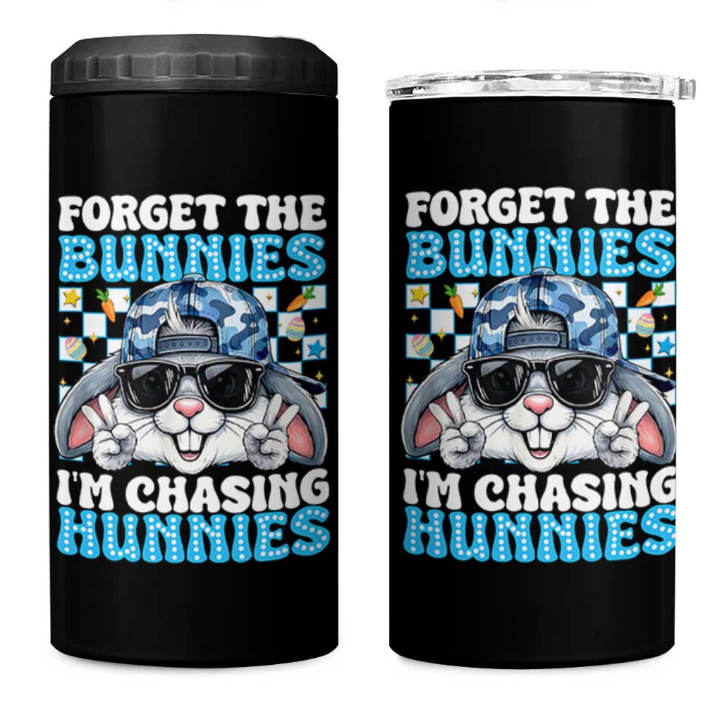 Funny Easter Bunny Forget the Bunnies I’m Chasing Hunnies 4 in 1 Can Cooler Tumbler Cool Rabbit with Sunglasses & Hat Humor