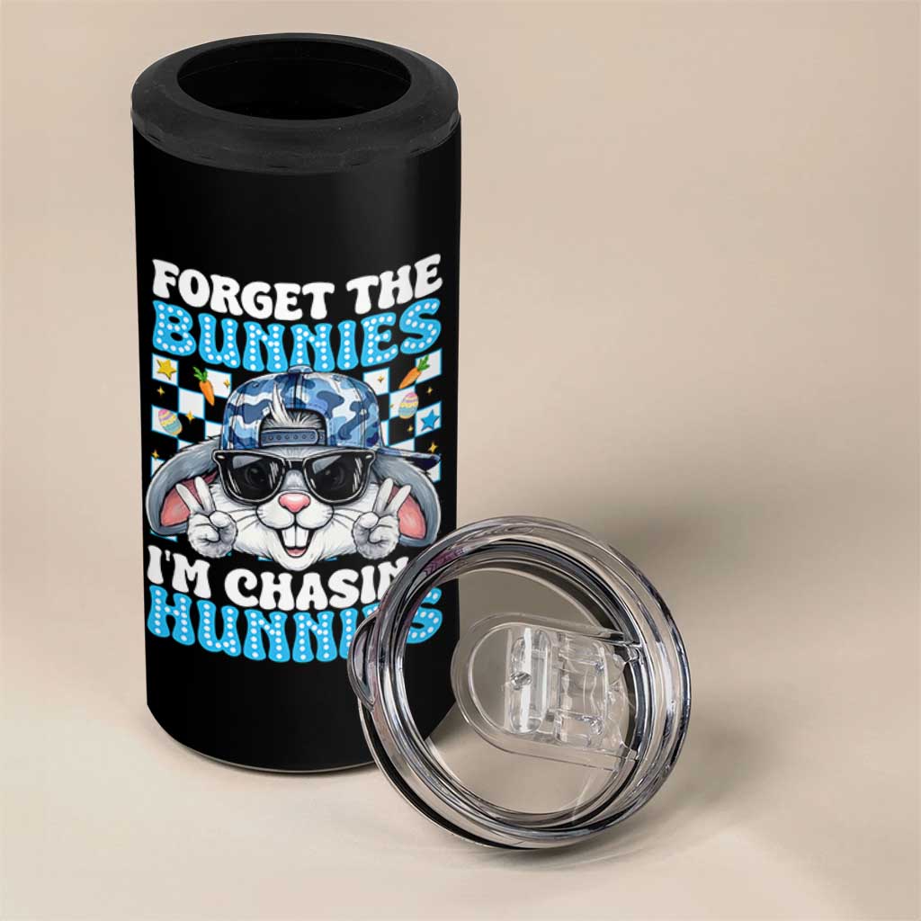Funny Easter Bunny Forget the Bunnies I’m Chasing Hunnies 4 in 1 Can Cooler Tumbler Cool Rabbit with Sunglasses & Hat Humor
