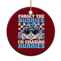 Funny Easter Bunny Forget the Bunnies I’m Chasing Hunnies Ceramic Ornament Cool Rabbit with Sunglasses & Hat Humor