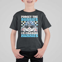 Funny Easter Bunny Forget the Bunnies I’m Chasing Hunnies T Shirt For Kid Cool Rabbit with Sunglasses & Hat Humor
