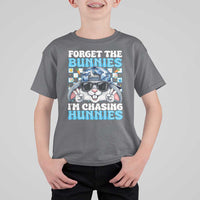 Funny Easter Bunny Forget the Bunnies I’m Chasing Hunnies T Shirt For Kid Cool Rabbit with Sunglasses & Hat Humor