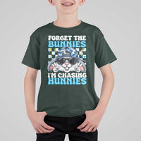 Funny Easter Bunny Forget the Bunnies I’m Chasing Hunnies T Shirt For Kid Cool Rabbit with Sunglasses & Hat Humor