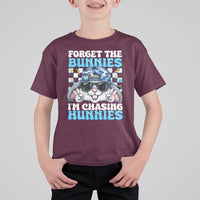 Funny Easter Bunny Forget the Bunnies I’m Chasing Hunnies T Shirt For Kid Cool Rabbit with Sunglasses & Hat Humor