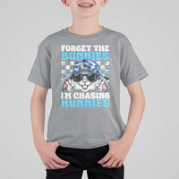 Funny Easter Bunny Forget the Bunnies I’m Chasing Hunnies T Shirt For Kid Cool Rabbit with Sunglasses & Hat Humor