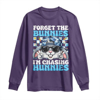 Funny Easter Bunny Forget the Bunnies I’m Chasing Hunnies Long Sleeve Shirt Cool Rabbit with Sunglasses & Hat Humor