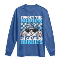 Funny Easter Bunny Forget the Bunnies I’m Chasing Hunnies Long Sleeve Shirt Cool Rabbit with Sunglasses & Hat Humor