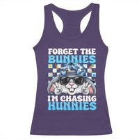 Funny Easter Bunny Forget the Bunnies I’m Chasing Hunnies Racerback Tank Top Cool Rabbit with Sunglasses & Hat Humor