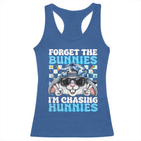 Funny Easter Bunny Forget the Bunnies I’m Chasing Hunnies Racerback Tank Top Cool Rabbit with Sunglasses & Hat Humor