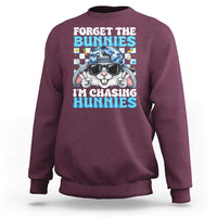 Funny Easter Bunny Forget the Bunnies I’m Chasing Hunnies Sweatshirt Cool Rabbit with Sunglasses & Hat Humor