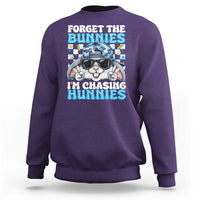 Funny Easter Bunny Forget the Bunnies I’m Chasing Hunnies Sweatshirt Cool Rabbit with Sunglasses & Hat Humor
