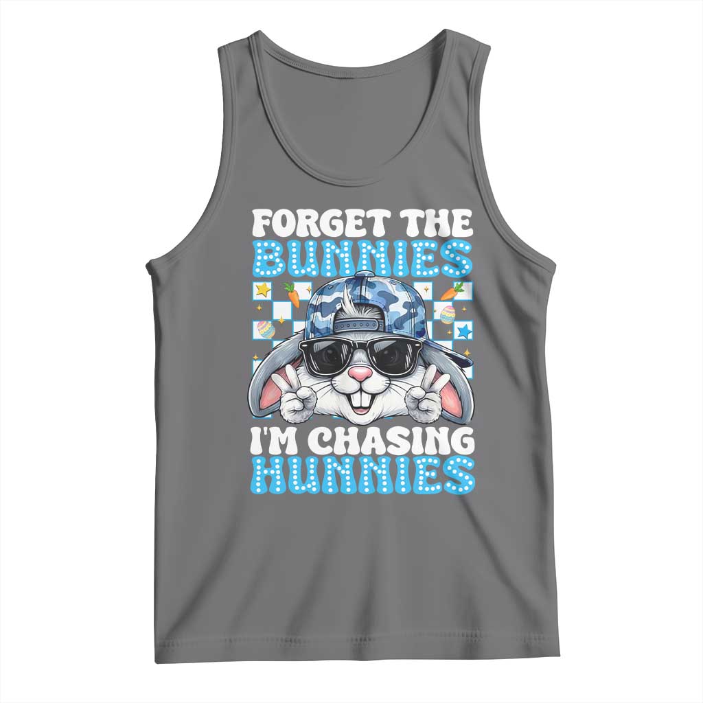 Funny Easter Bunny Forget the Bunnies I’m Chasing Hunnies Tank Top Cool Rabbit with Sunglasses & Hat Humor