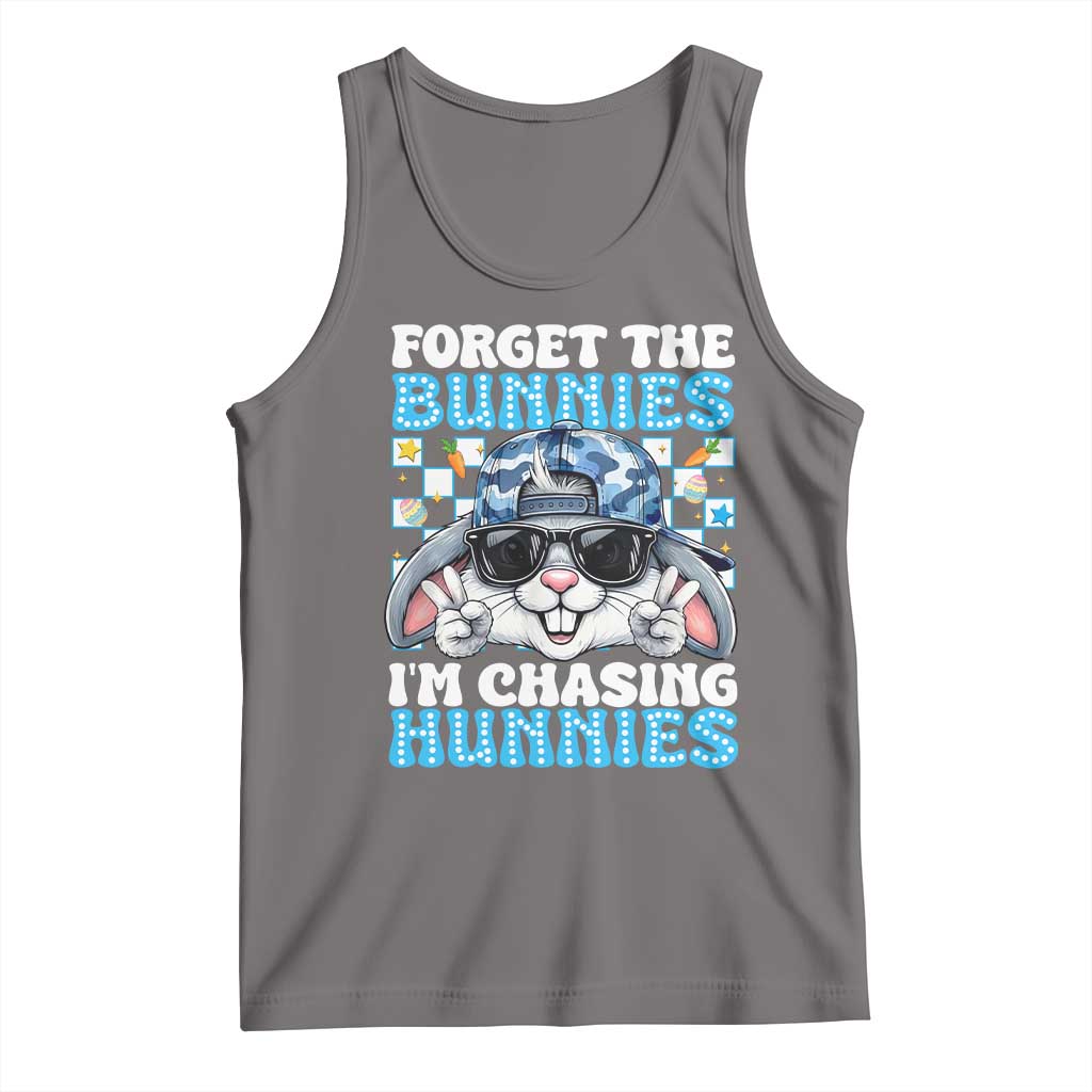 Funny Easter Bunny Forget the Bunnies I’m Chasing Hunnies Tank Top Cool Rabbit with Sunglasses & Hat Humor