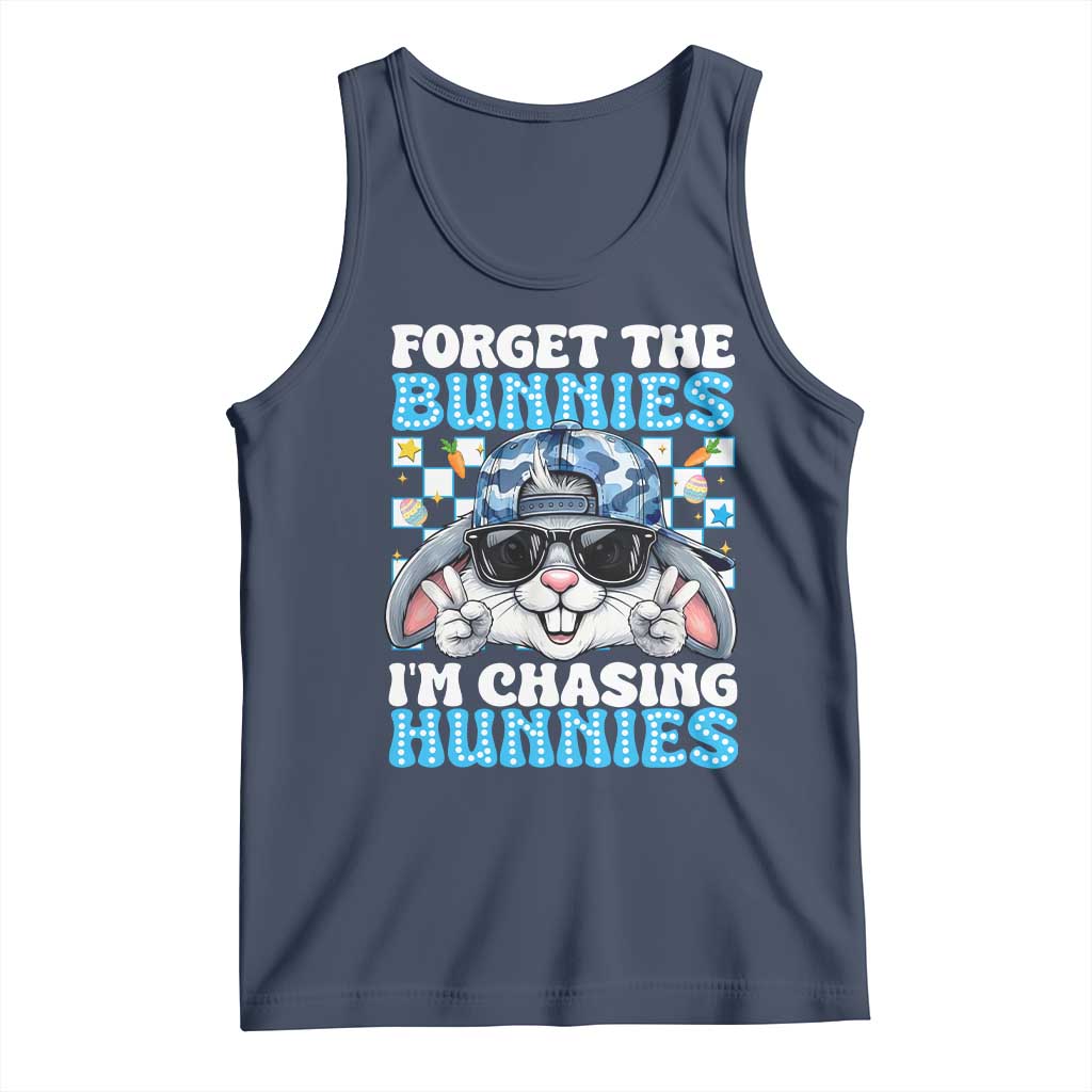 Funny Easter Bunny Forget the Bunnies I’m Chasing Hunnies Tank Top Cool Rabbit with Sunglasses & Hat Humor