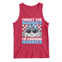 Funny Easter Bunny Forget the Bunnies I’m Chasing Hunnies Tank Top Cool Rabbit with Sunglasses & Hat Humor