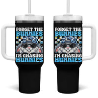 Funny Easter Bunny Forget the Bunnies I’m Chasing Hunnies Tumbler With Handle Cool Rabbit with Sunglasses & Hat Humor