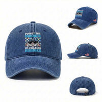 Funny Easter Bunny Forget the Bunnies I’m Chasing Hunnies Washed Cotton Baseball Cap Cool Rabbit with Sunglasses & Hat Humor