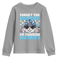Funny Easter Bunny Forget the Bunnies I’m Chasing Hunnies Youth Sweatshirt Cool Rabbit with Sunglasses & Hat Humor