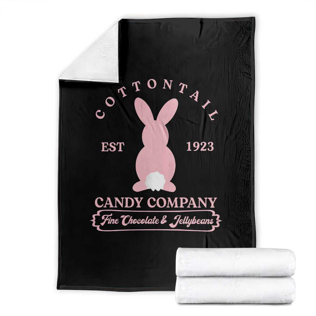 Cottontail Candy Company Vintage Easter Bunny Throw Blanket Retro Chocolate and Jellybeans Spring Lovers