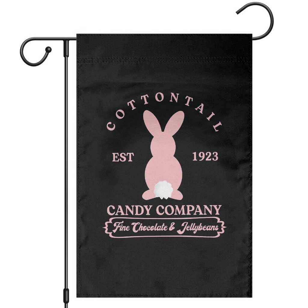 Cottontail Candy Company Vintage Easter Bunny Garden Flag Retro Chocolate and Jellybeans Spring Lovers
