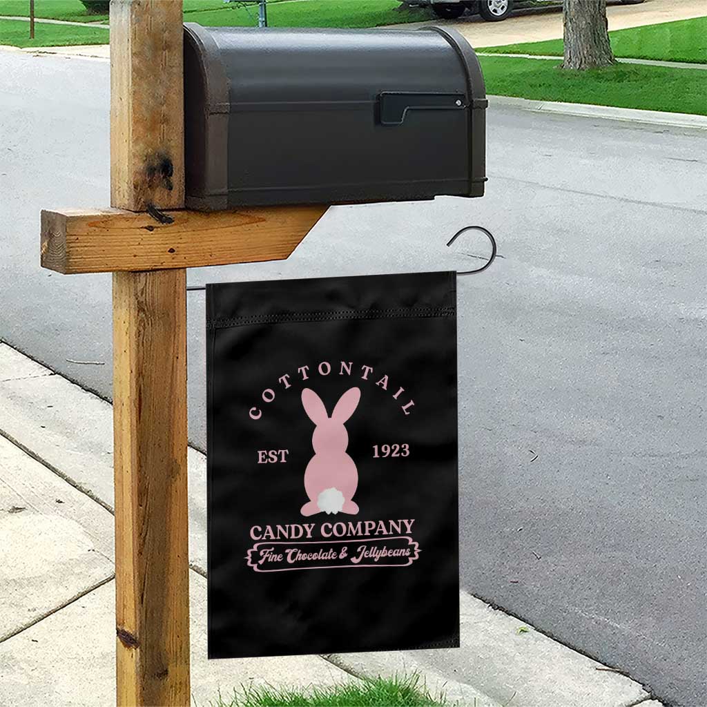 Cottontail Candy Company Vintage Easter Bunny Garden Flag Retro Chocolate and Jellybeans Spring Lovers