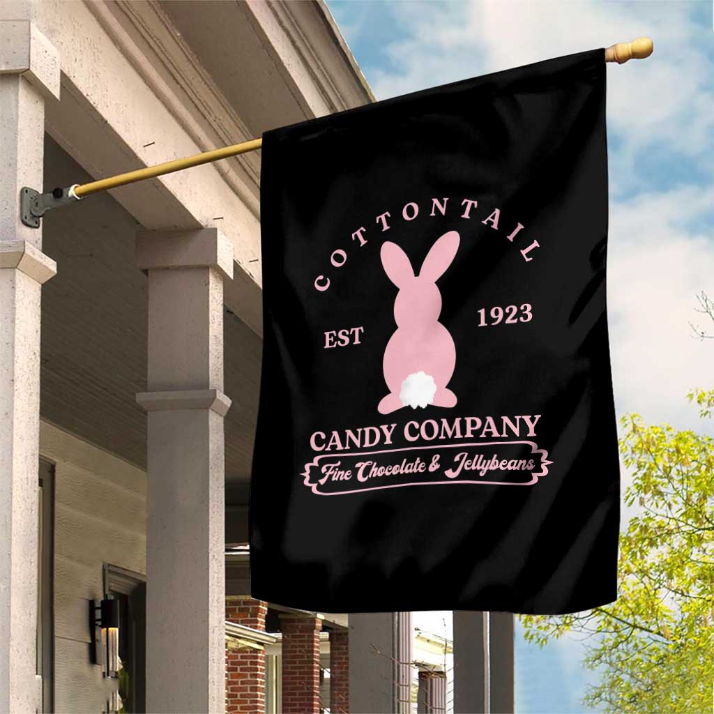 Cottontail Candy Company Vintage Easter Bunny Garden Flag Retro Chocolate and Jellybeans Spring Lovers