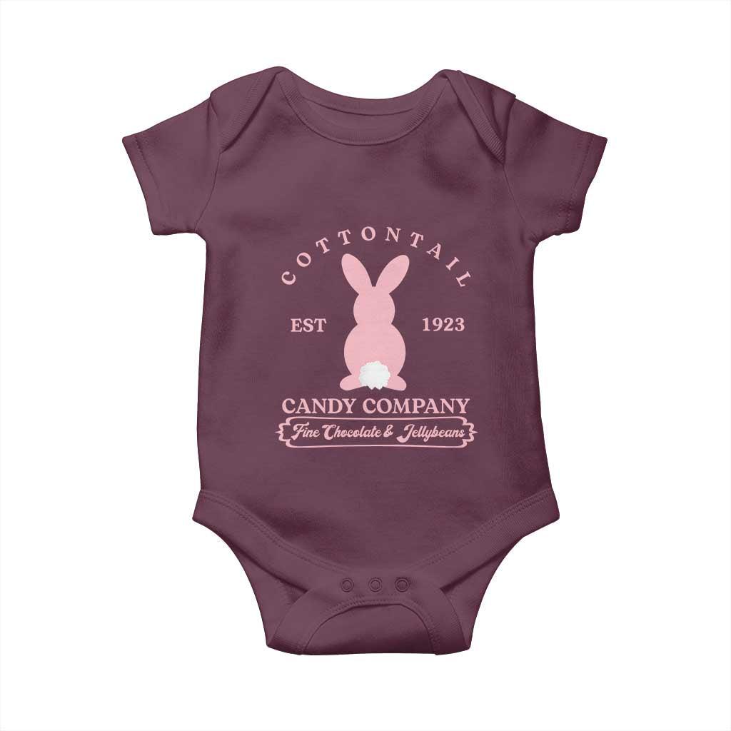 Cottontail Candy Company Vintage Easter Bunny Baby Onesie Retro Chocolate and Jellybeans Spring Lovers