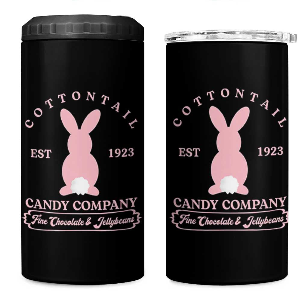 Cottontail Candy Company Vintage Easter Bunny 4 in 1 Can Cooler Tumbler Retro Chocolate and Jellybeans Spring Lovers