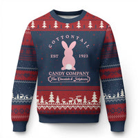 Cottontail Candy Company Vintage Easter Bunny Ugly Christmas Sweater Retro Chocolate and Jellybeans Spring Lovers