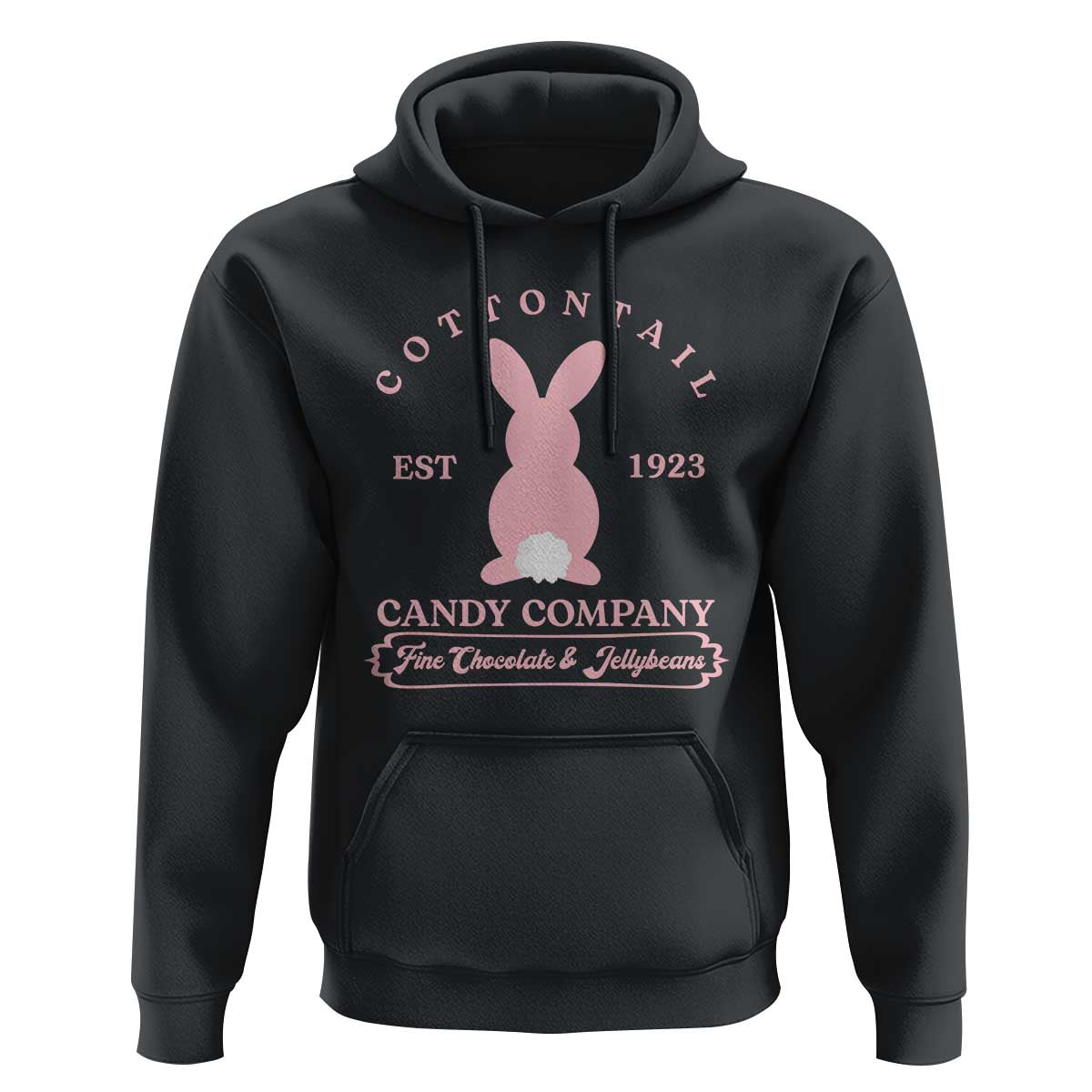 Cottontail Candy Company Vintage Easter Bunny Hoodie Retro Chocolate and Jellybeans Spring Lovers