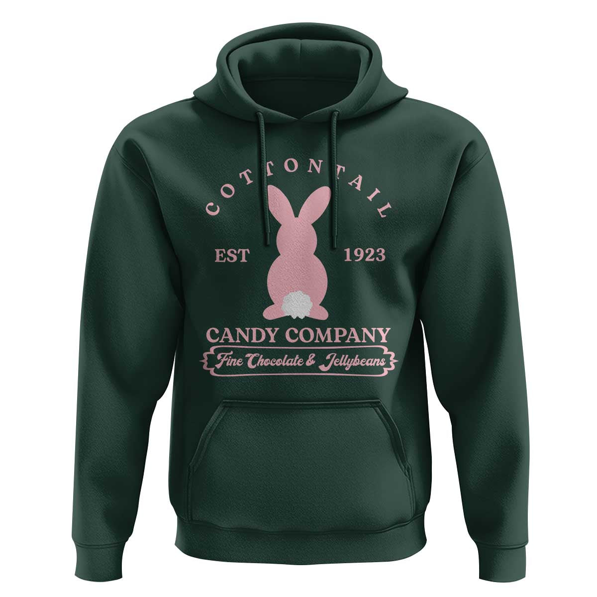 Cottontail Candy Company Vintage Easter Bunny Hoodie Retro Chocolate and Jellybeans Spring Lovers