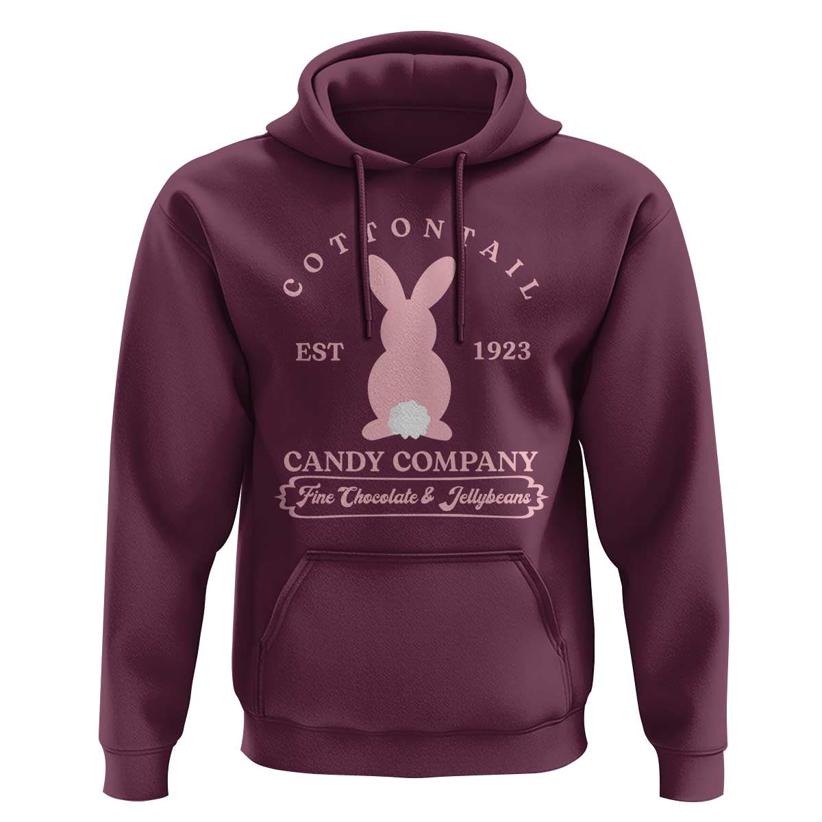 Cottontail Candy Company Vintage Easter Bunny Hoodie Retro Chocolate and Jellybeans Spring Lovers