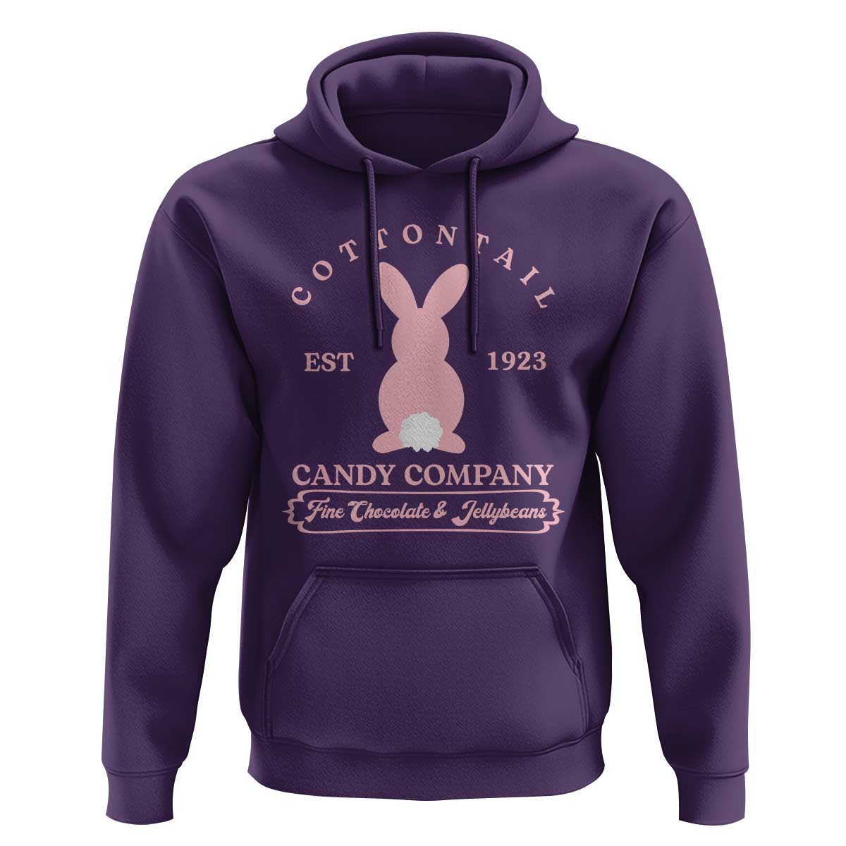 Cottontail Candy Company Vintage Easter Bunny Hoodie Retro Chocolate and Jellybeans Spring Lovers