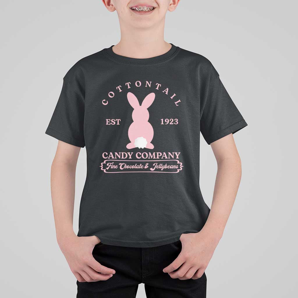 Cottontail Candy Company Vintage Easter Bunny T Shirt For Kid Retro Chocolate and Jellybeans Spring Lovers