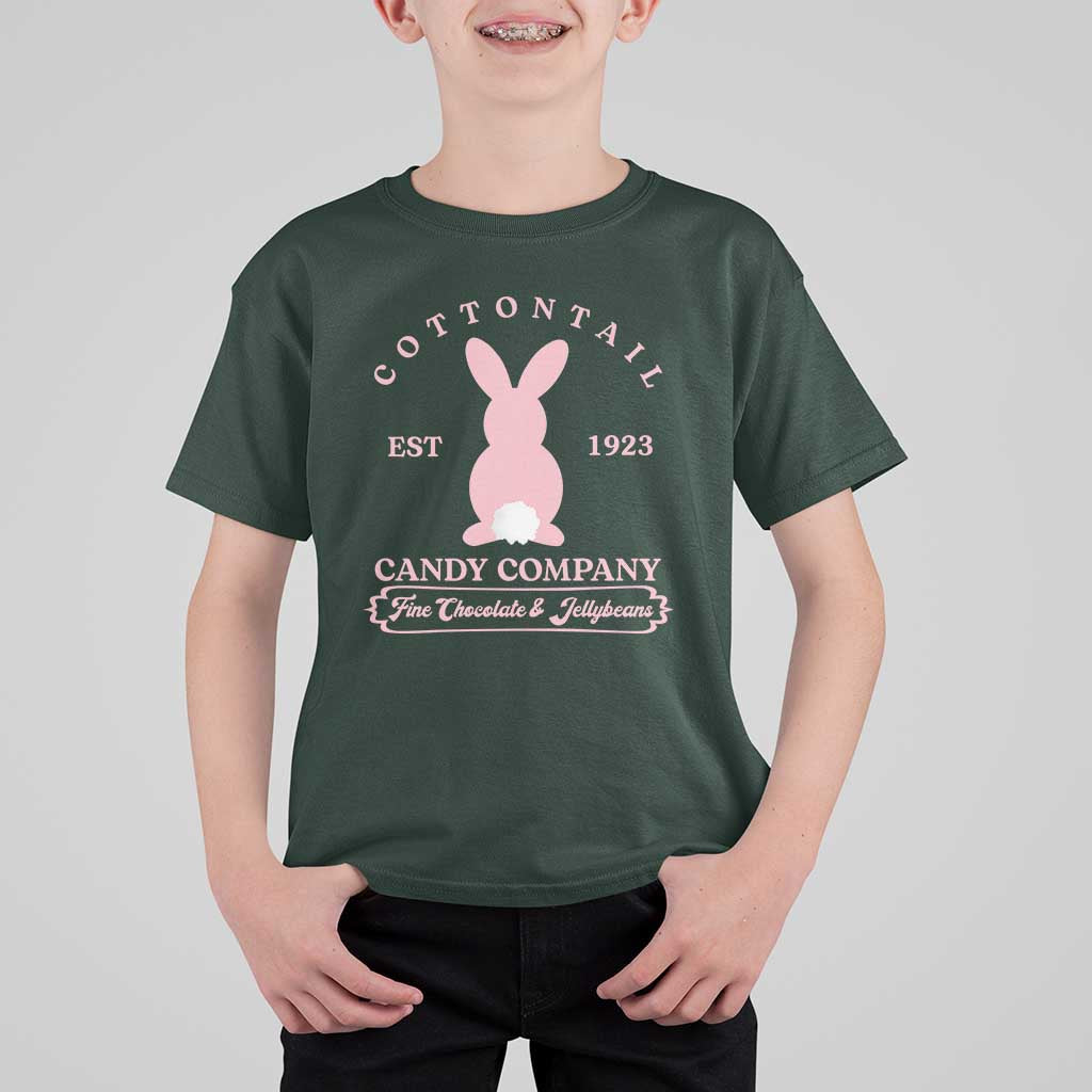 Cottontail Candy Company Vintage Easter Bunny T Shirt For Kid Retro Chocolate and Jellybeans Spring Lovers