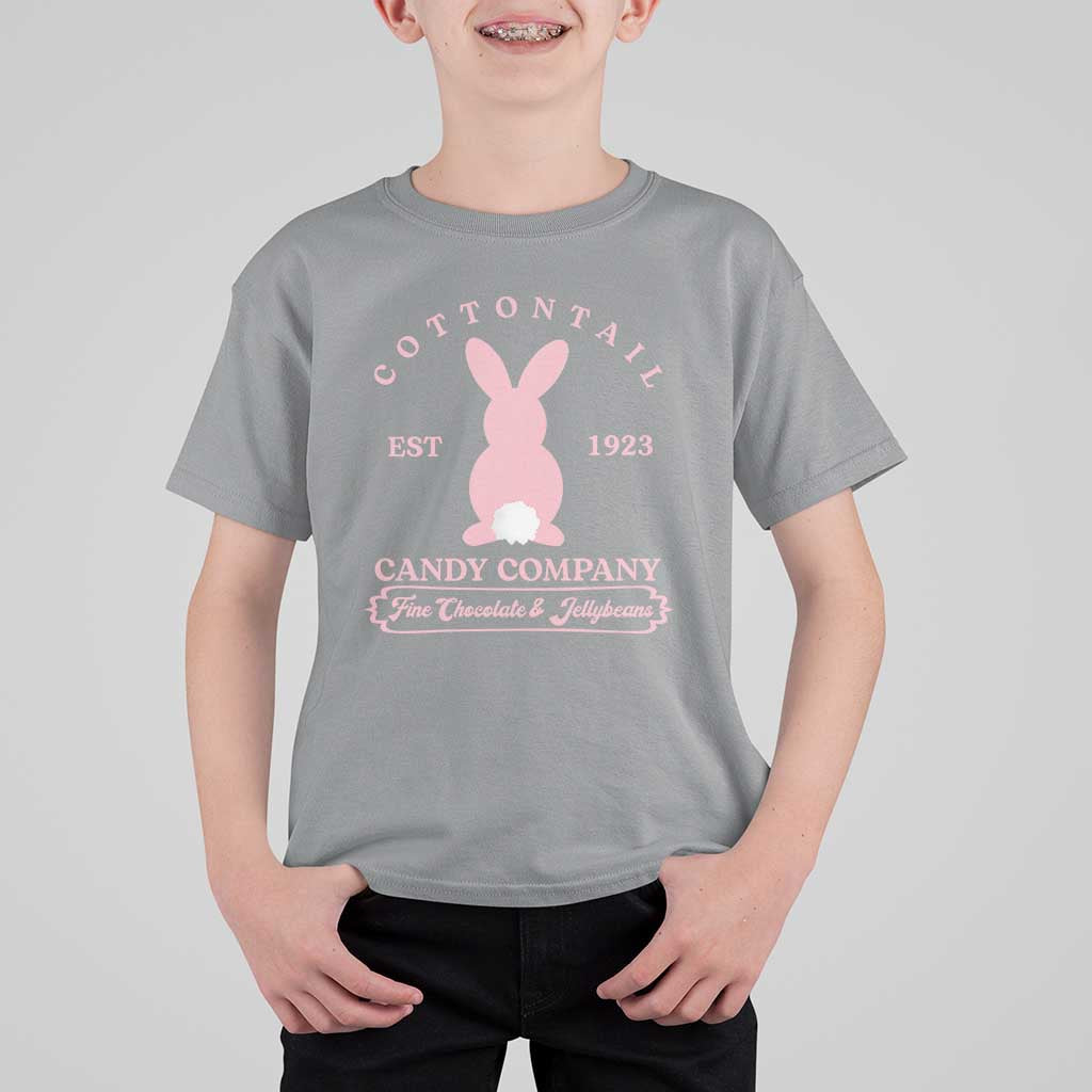 Cottontail Candy Company Vintage Easter Bunny T Shirt For Kid Retro Chocolate and Jellybeans Spring Lovers