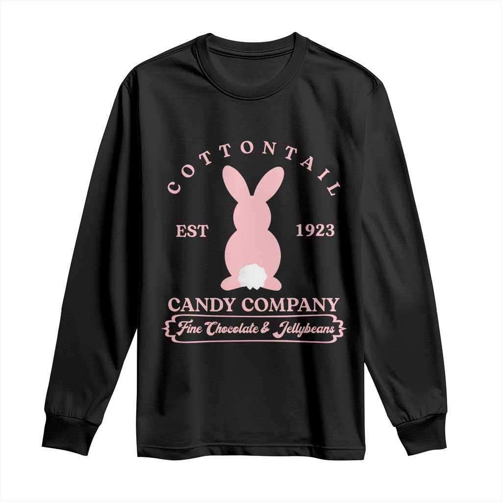 Cottontail Candy Company Vintage Easter Bunny Long Sleeve Shirt Retro Chocolate and Jellybeans Spring Lovers