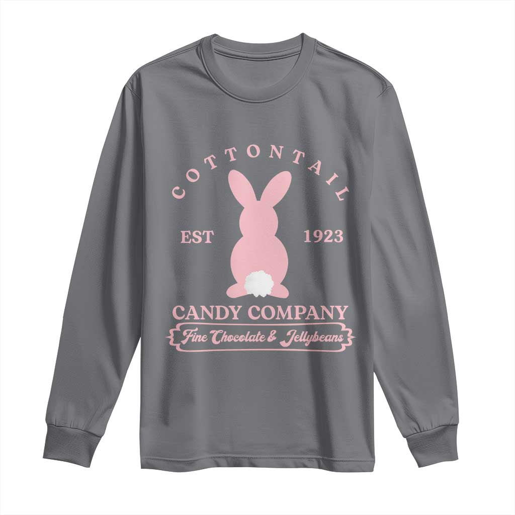 Cottontail Candy Company Vintage Easter Bunny Long Sleeve Shirt Retro Chocolate and Jellybeans Spring Lovers