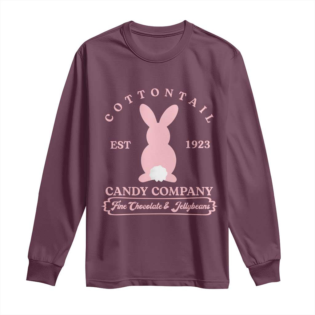 Cottontail Candy Company Vintage Easter Bunny Long Sleeve Shirt Retro Chocolate and Jellybeans Spring Lovers