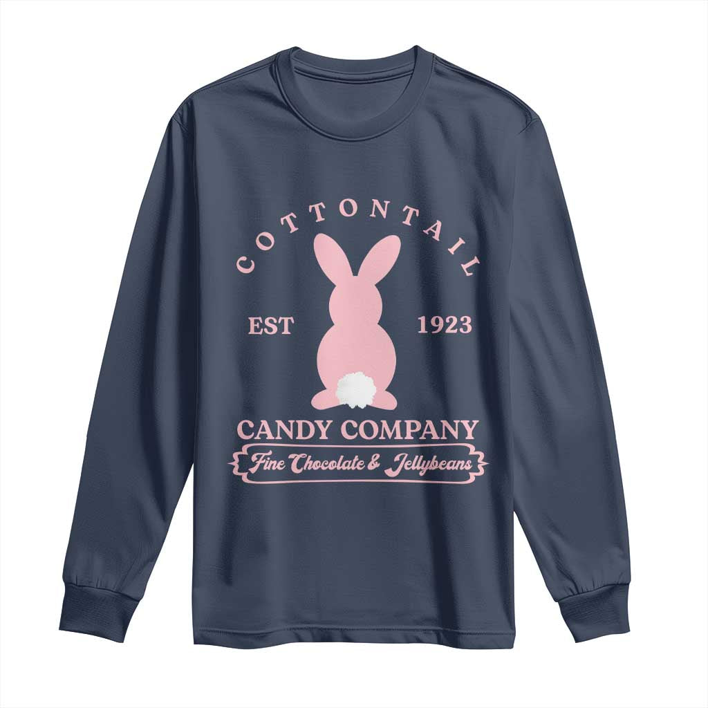 Cottontail Candy Company Vintage Easter Bunny Long Sleeve Shirt Retro Chocolate and Jellybeans Spring Lovers