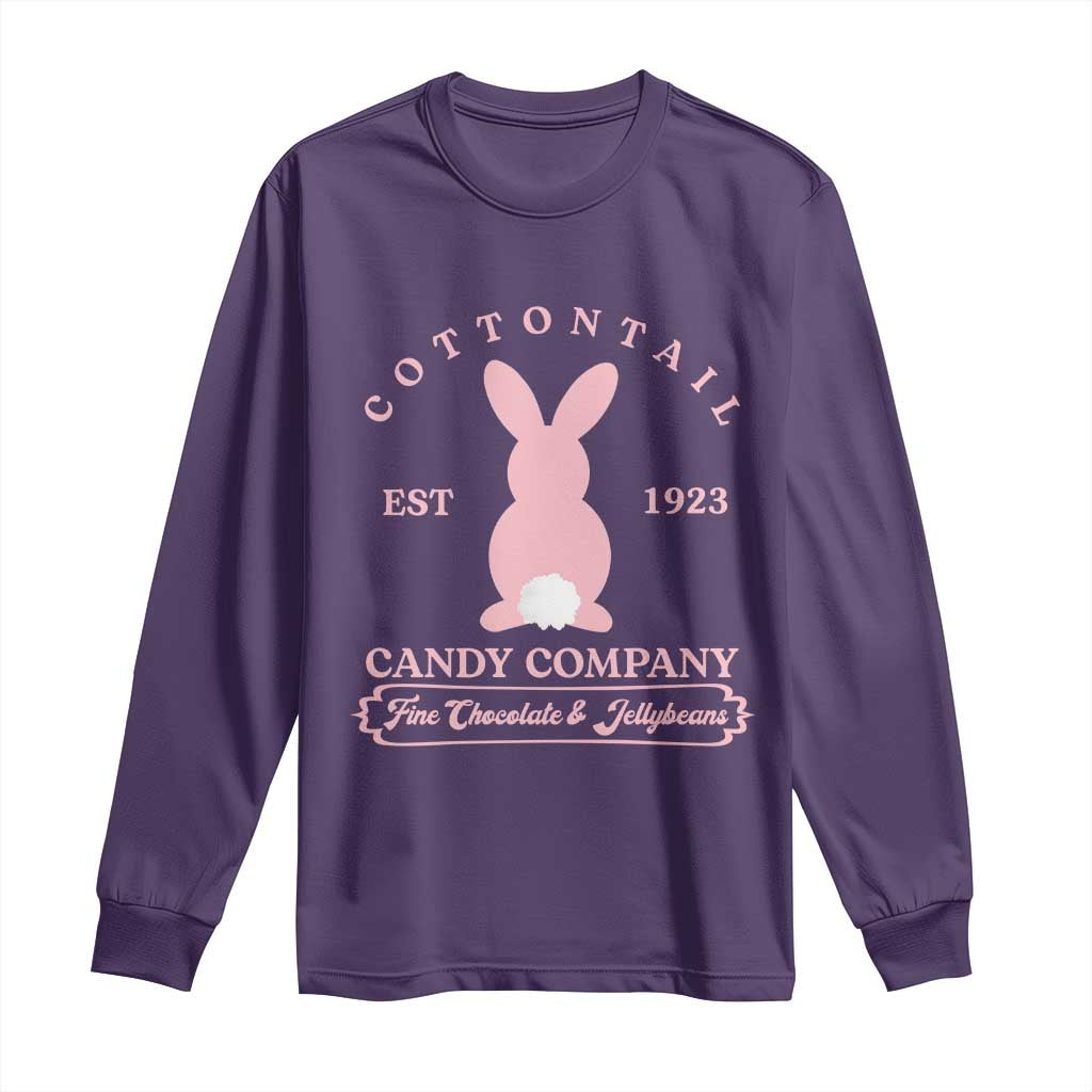 Cottontail Candy Company Vintage Easter Bunny Long Sleeve Shirt Retro Chocolate and Jellybeans Spring Lovers