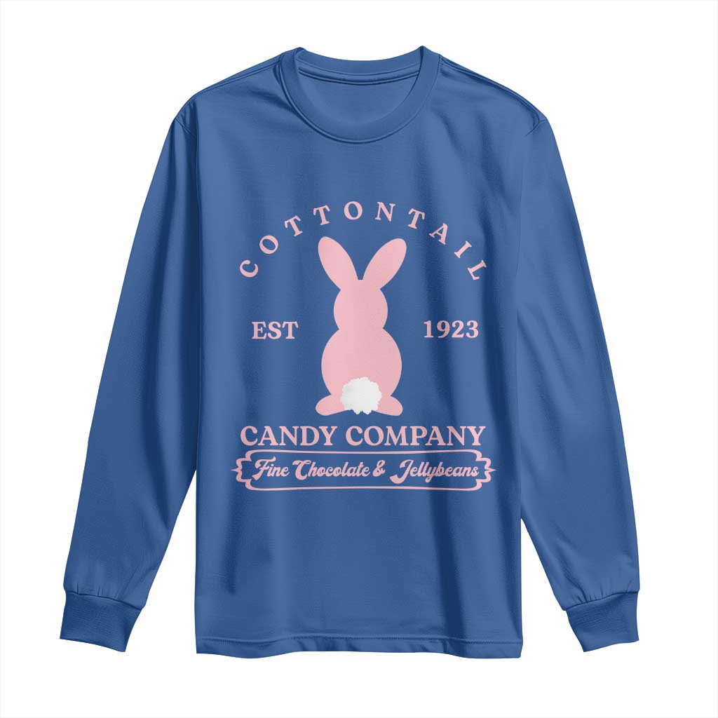 Cottontail Candy Company Vintage Easter Bunny Long Sleeve Shirt Retro Chocolate and Jellybeans Spring Lovers