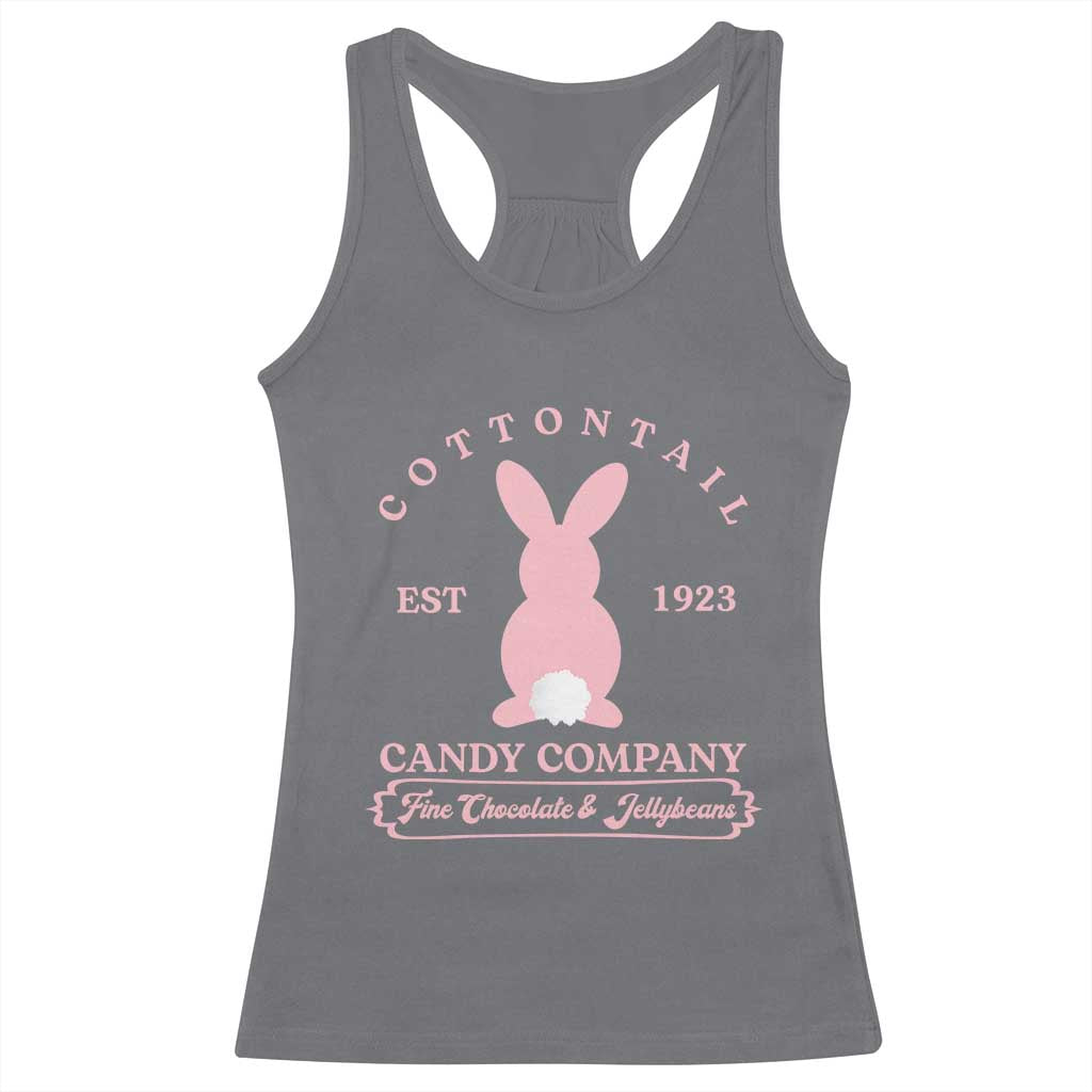 Cottontail Candy Company Vintage Easter Bunny Racerback Tank Top Retro Chocolate and Jellybeans Spring Lovers